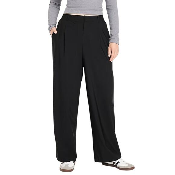 Old Navy SleekTech Trouser Pants Womens XL Black High Waisted Travel Ready NEW - Picture 1 of 16